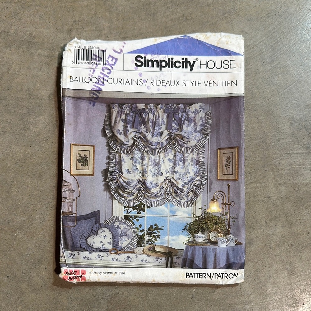 Simplicity House Balloon Curtains Pattern